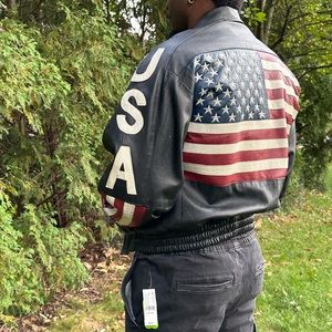90s USA leather jacket